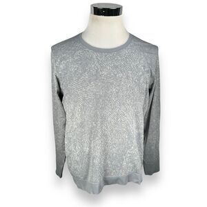 Lululemon Swiftly Breathe Top Womens 14 Long Sleeve Gray Silverescent Activewear